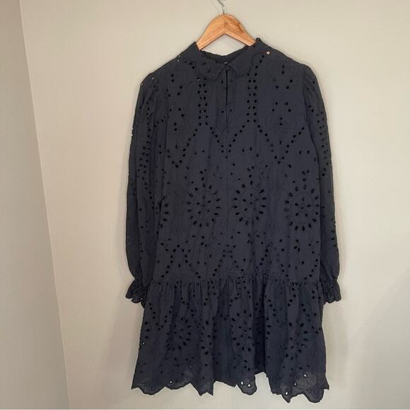 Eloquii Eyelet Easy Mini Dress in Black 14 - Picture 7 of 12